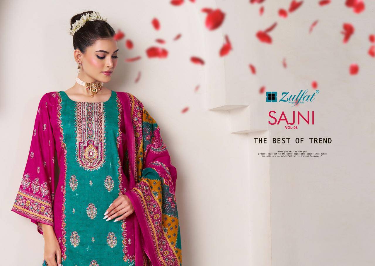 Zulfat sajni vol 8 handloom cotton dress materials wholesale 